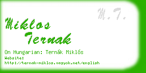 miklos ternak business card