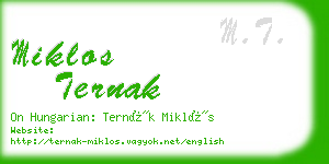 miklos ternak business card